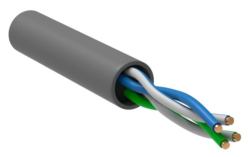 Кабель витая пара U/UTP кат.5 2 пары PVC CCA 1м сер. GENERICA BC1-C502-111-305-G
