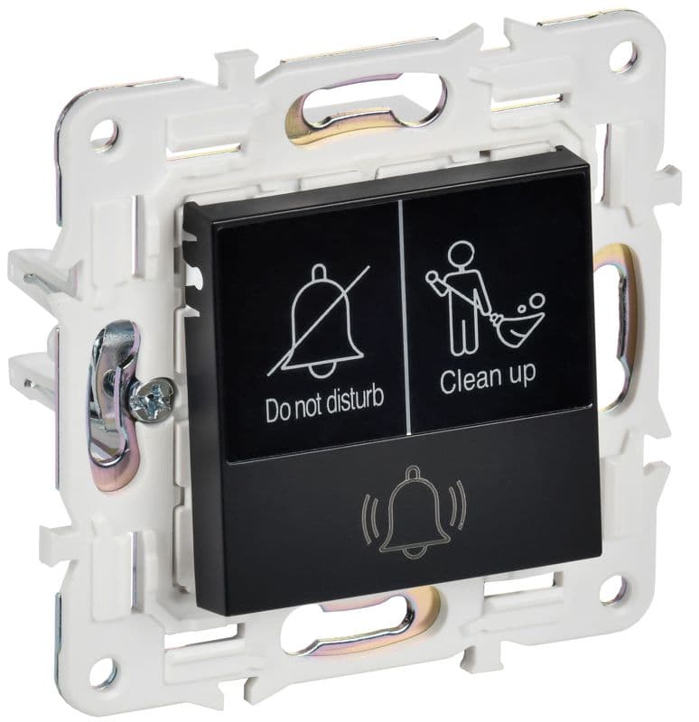 Кнопка звонка SKANDY 10А SK-V17Bl для отелей с индикацией черн. IEK SK-V14-2-10-K02