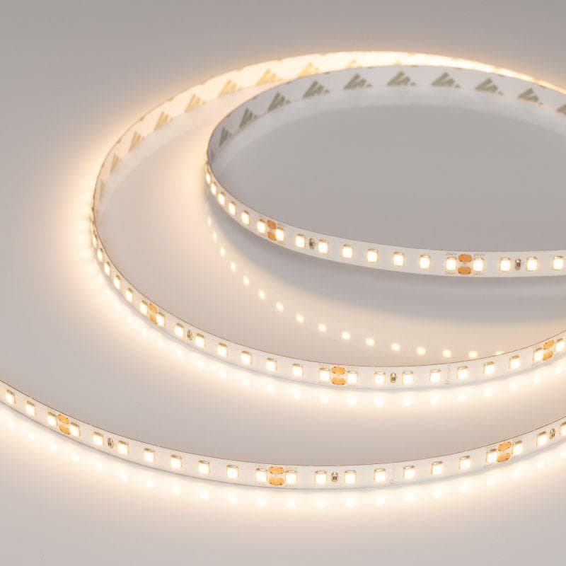 Лента светодиодная RT-A128-8mm 24V Warm 2700К 9.6Вт/м IP20 2835 150лм/Вт (уп.5м) Arlight 038759