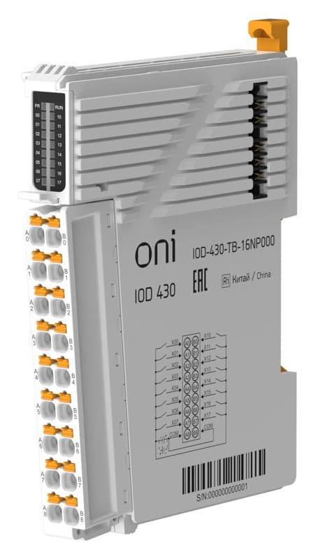 Модуль дискретного ввода IOD 430 16 сигналов NPN/PNP ONI IOD-430-TB-16NP000
